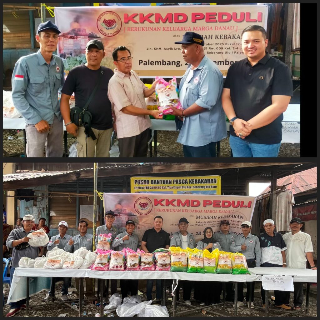 Kerukunan Keluarga Marga Danau, Memberikan Bantuan Sembako Musibah Kebakaran Kelurahan 3/4 Ulu Kota Palembang