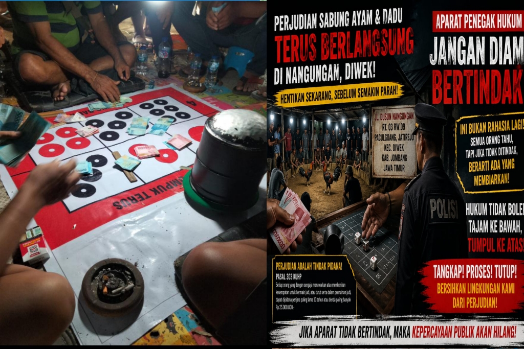 Nangungan: Arena Perjudian Terang-terangan atau Monumen Kekalahan Hukum di Jombang?