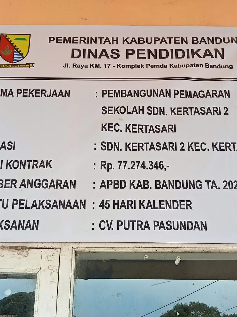 Proyek Pemagaran SDN Kertasari 2 Rp77 Juta Diduga Tanpa Kendali: Pelaksana Lapangan Tak Nongol, Konfirmasi WA Ormas/Media Bungkam