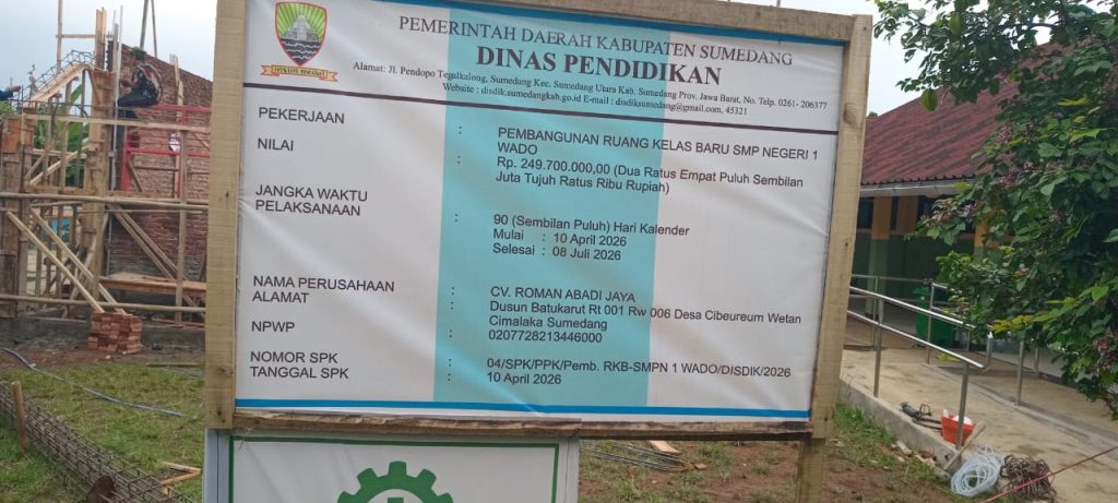 KEPALA.SEKOLAH SMP.N 1 WADO BERTERIMA KASIH TERHADAP PEMERINTA DAERAH.