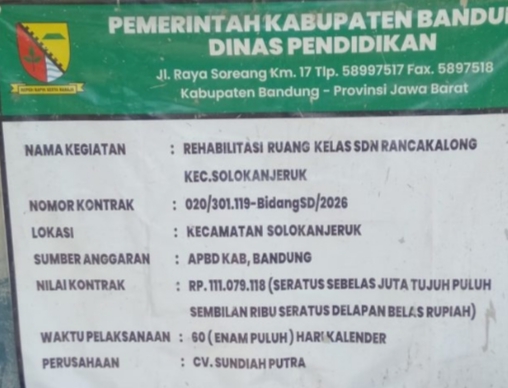 Rehab SDN Rancalongong Capai 80%, Pelaksana: Kami Welcome Koreksi Karena Ini Uang Negara